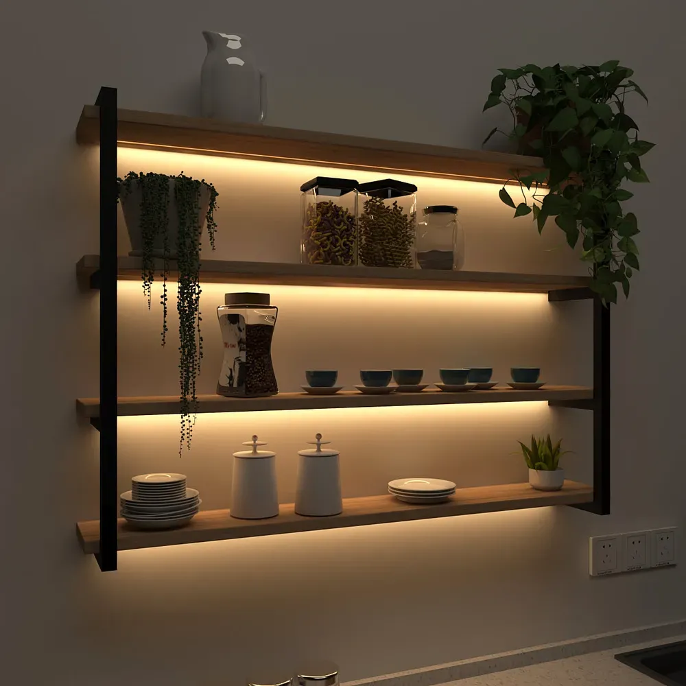 Backlit Wall Shelf In Contemporary Design