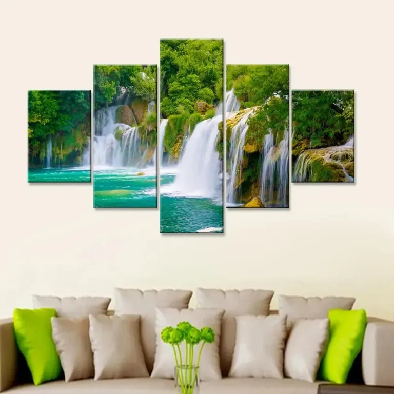 Waterfall jungle nature scenery canvas painting