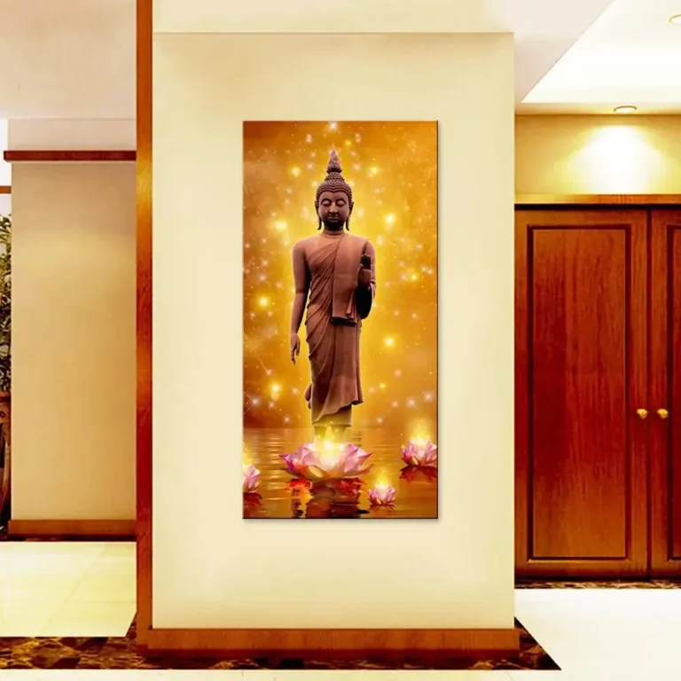 Buddha statue canvas painting
