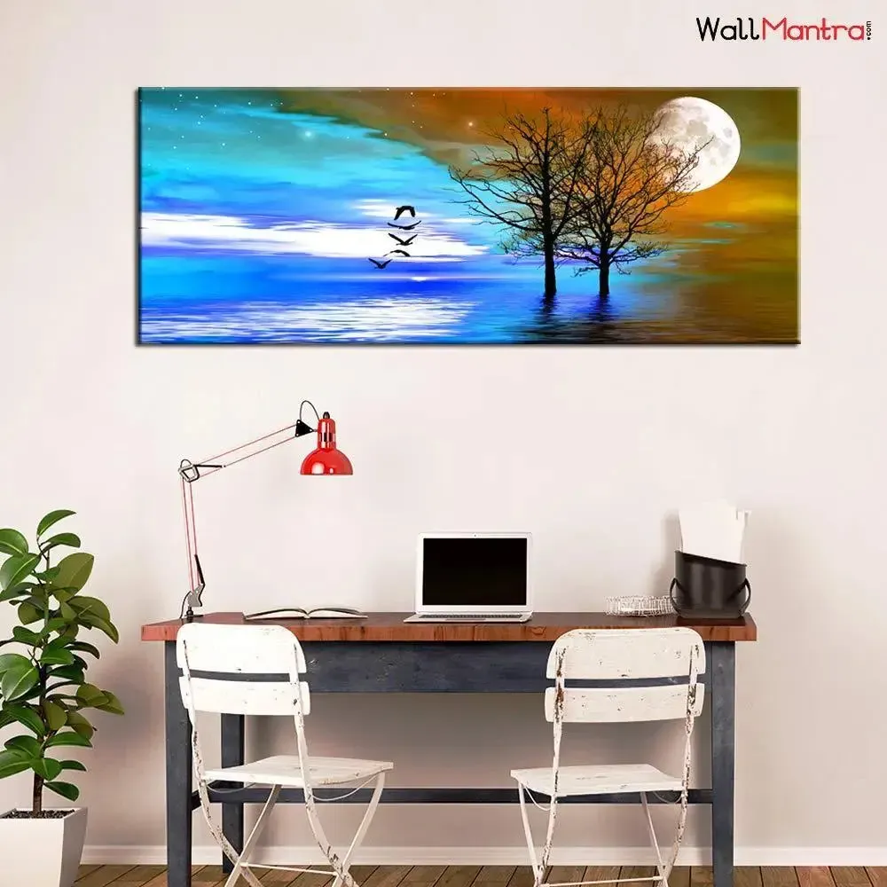 Colorful nature scenery wall painting