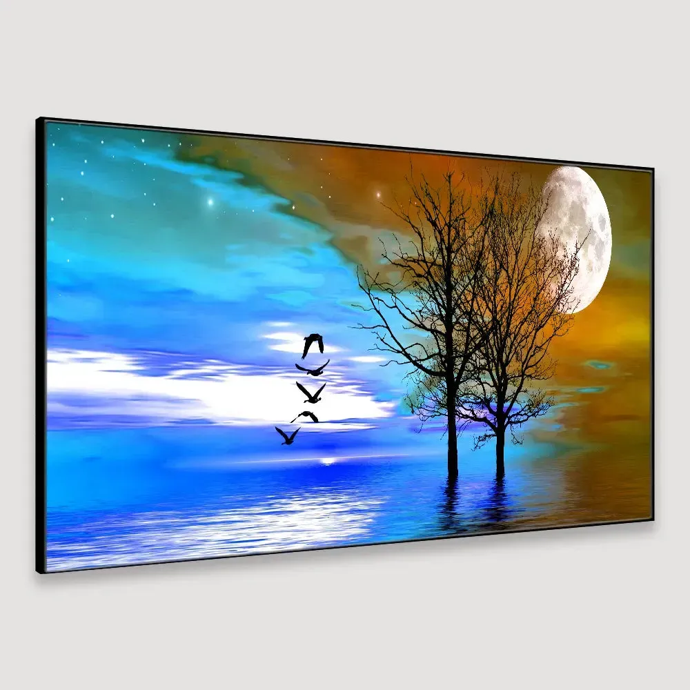 Colorful Nature Scenery Canvas Painting With Frame
