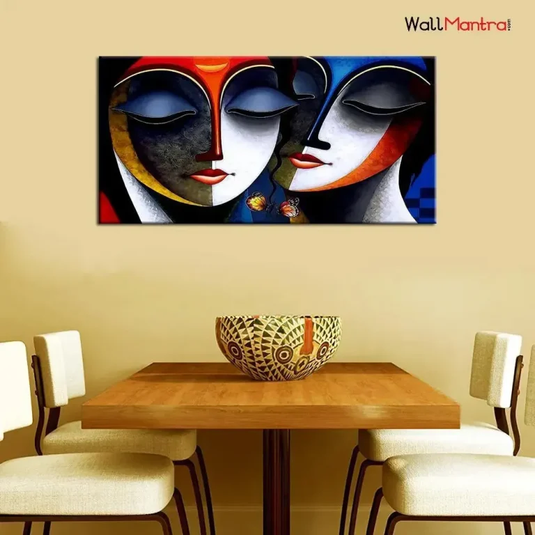 Radha Krishna canvas wall painting