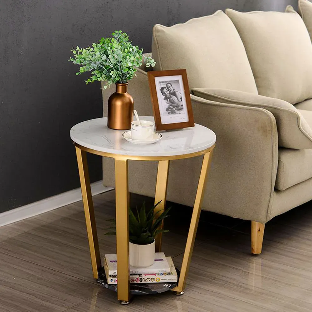 Golden Tapered Coffee Table Single Piece