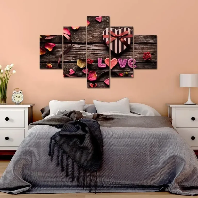 5 piece love canvas wall painting