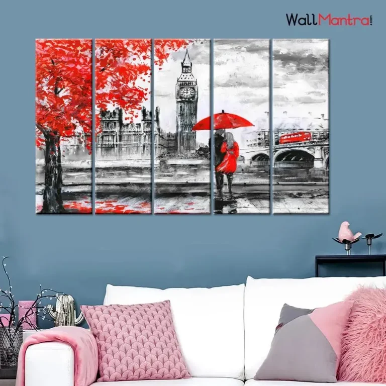 romantic black and white canvas wall painting