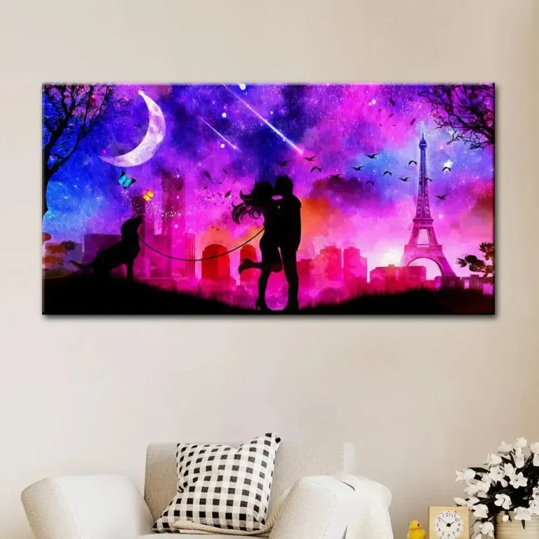 couple wall painting for bedroom decor