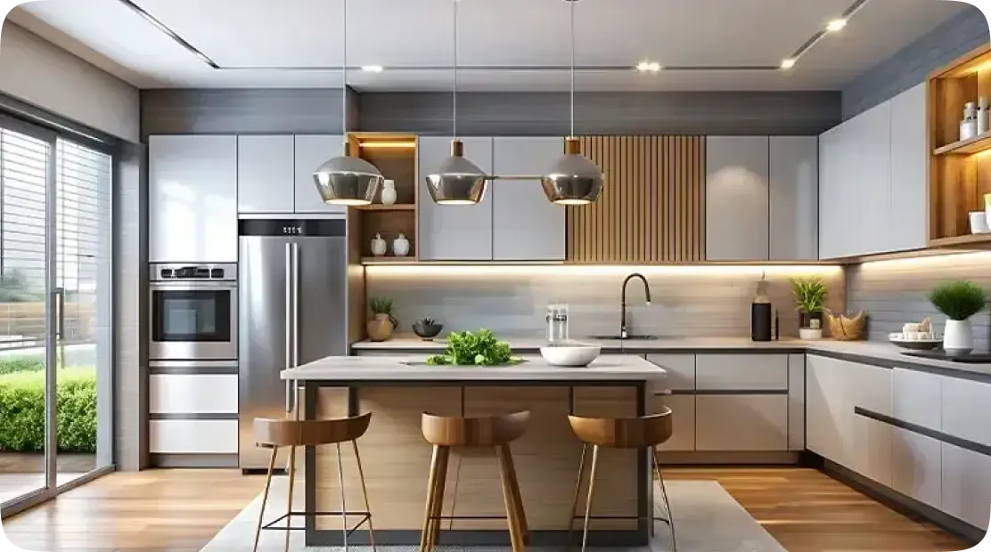 Custom modular kitchen design and transparent quotation
