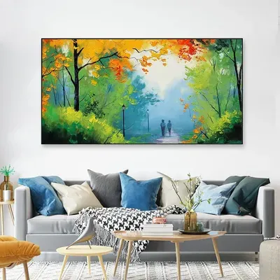 Walk in The Park Relaxing Big Panoramic Canvas Wall Painting